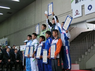 少年男子ポイントレース表彰式