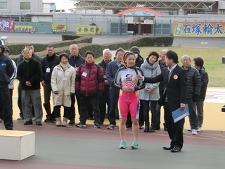 優勝インタビューに答える戸田選手