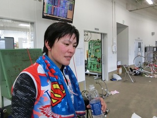 奥井選手「風がキツくて、けっこう脚にきました」