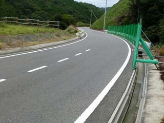 8.6km地点 古屋トンネルを抜けてからの下りS字カーブ